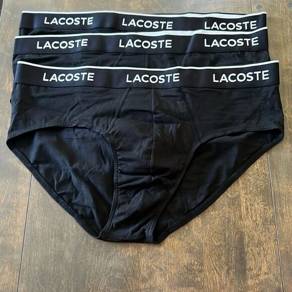 LACOSTE Men's 3pk. Regular-Fit Stretch Logo Band Briefs - Picture 1 of 14